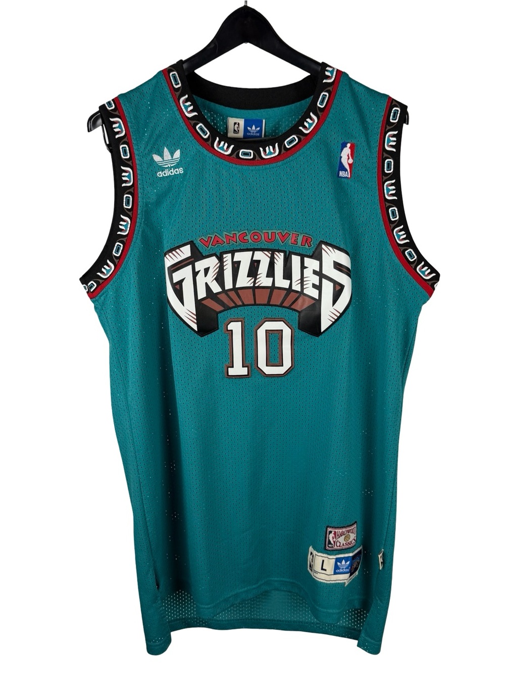 Mens Adidas Vancouver Grizzlies Mike Bibby Hardwood Classics Jersey Size L